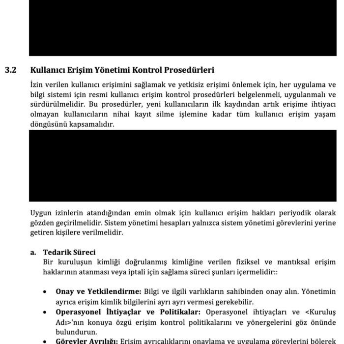ISO 27001 - Erişim Kontrol Politikası