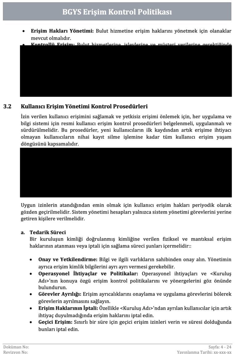 ISO 27001 - Erişim Kontrol Politikası