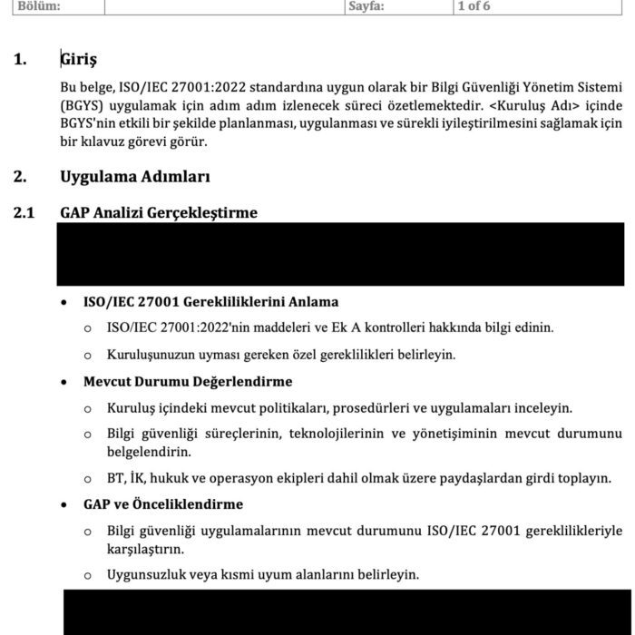 ISO 2700 - Implementasyon