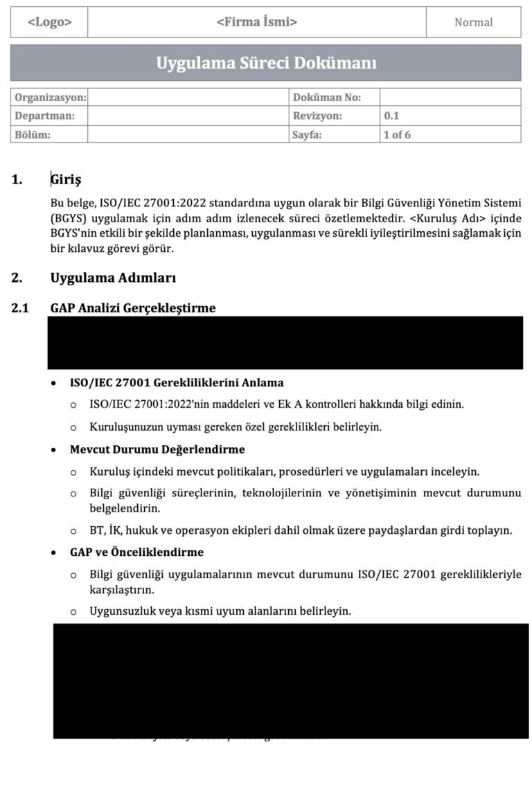 ISO 2700 - Implementasyon