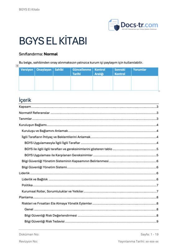 ISO 27001 - BGYS El Kitabı