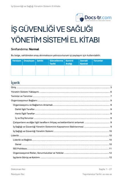 ISO 45001 - İSGYS El Kitabı