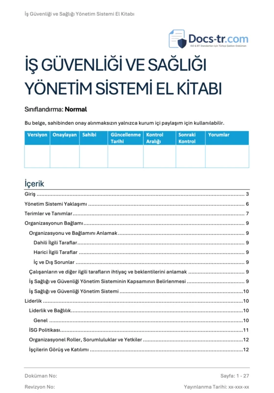 ISO 45001 - İSGYS El Kitabı